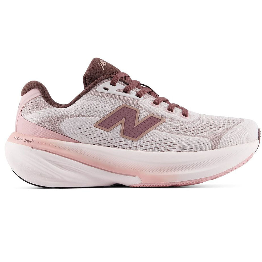 Side view on white background of Womens New Balance Fresh Foam 860 running shoe in Pink Salt/Pebble, Medium (Regular) width