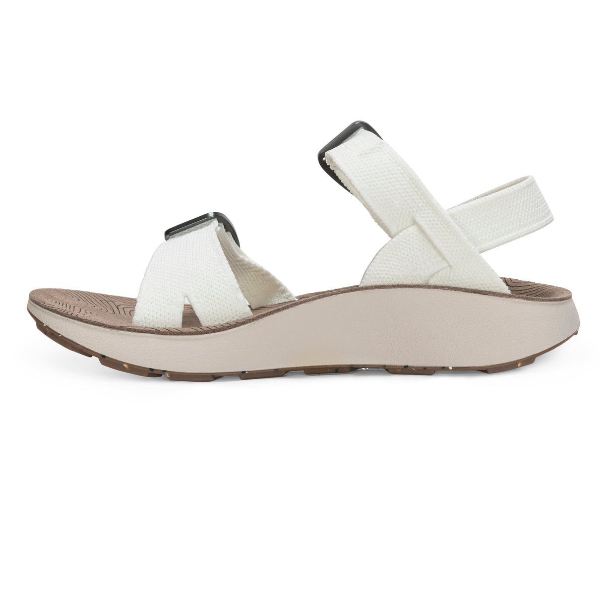 Side profile of Tread Labs Salinas Slide sandal in Coconut white showing lightweight cushioned outsole