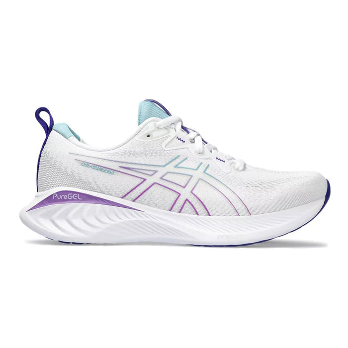 Women's Asics Gel-Cumulus 25, White/Gris Blue, 12 B Medium