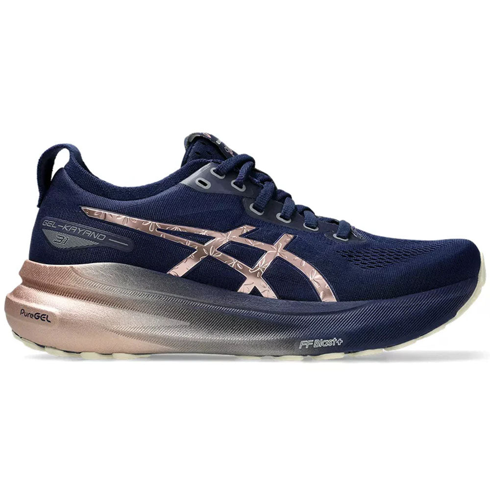 Women's Asics Gel-Kayano 31 Platinum, Blue Expanse/Rose Gold, 9 B Medium