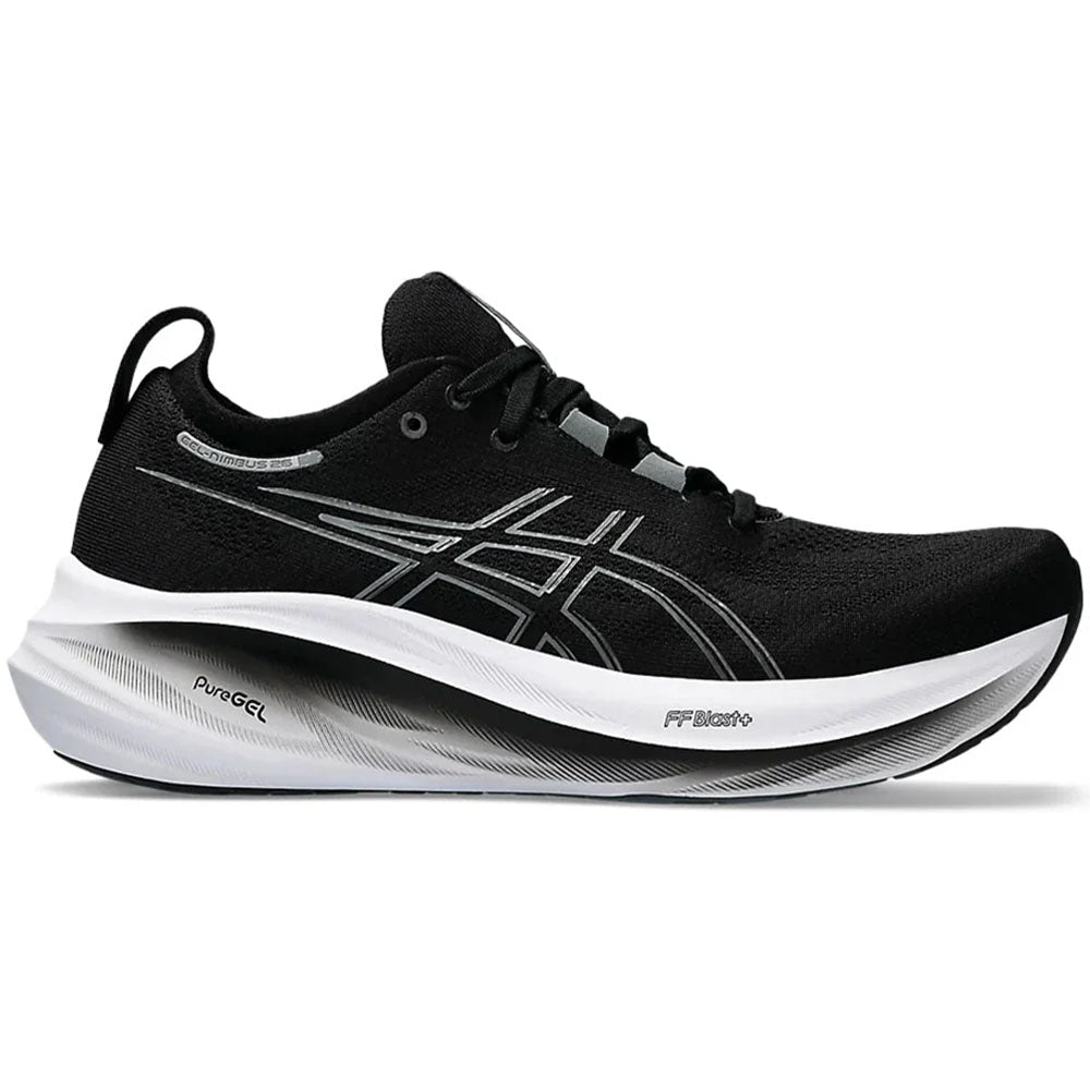 Women's Asics Gel-Nimbus 26, Black/Graphite Grey, 12 D Wide