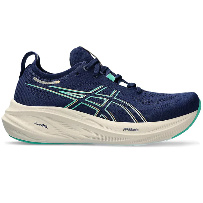 Women's Asics Gel-Nimbus 26, Blue Expanse/Aurora Green, 12 B Medium