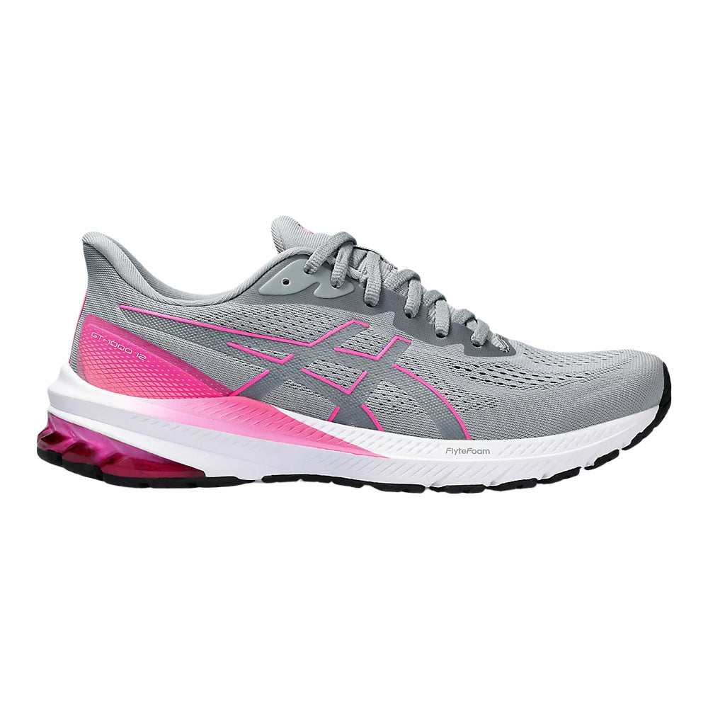 Women's Asics GT-1000 12, Sheet Rock/Hot Pink, 11 B Medium