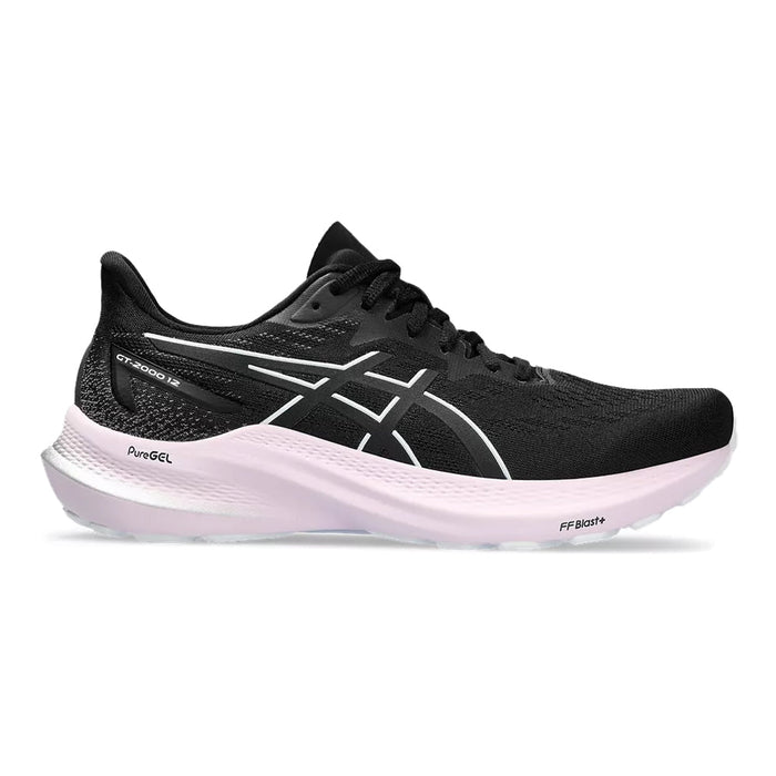 Women's Asics GT-2000 12, Black/White, 6.5 B Medium