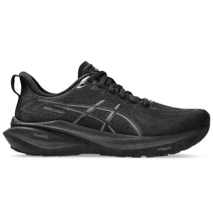 Asics black leather womens shoes online