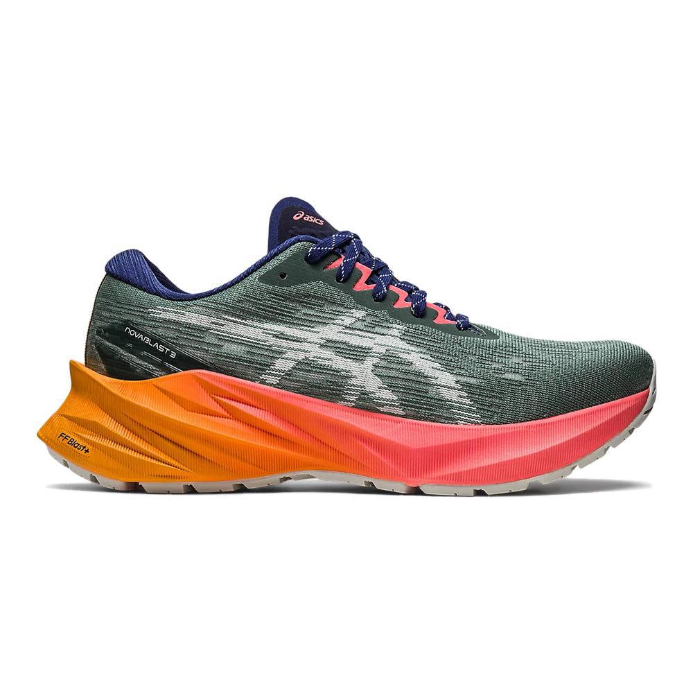 Women's Asics Novablast 3 TR, Nature Bathing/Papaya, 6 B Medium