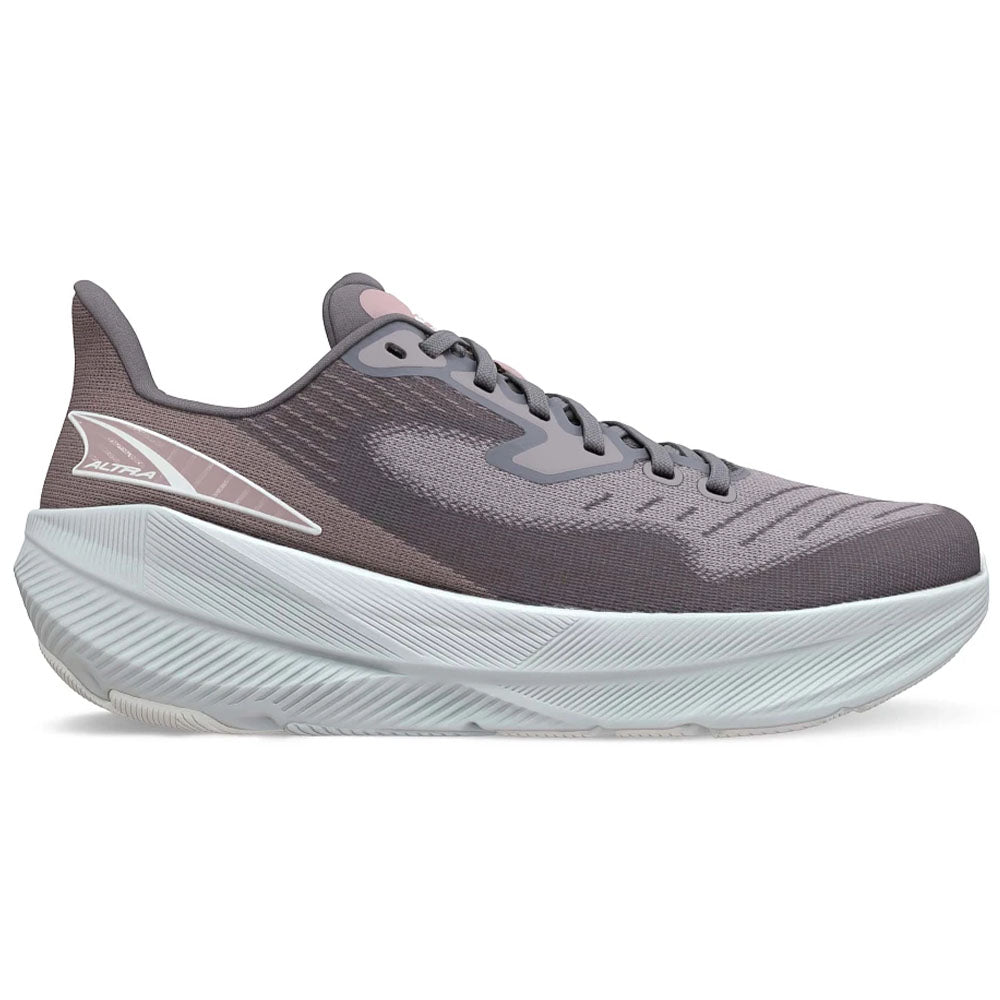 Side view on white background of Womens Altra Experience running shoe in Purple, Medium (Regular) width