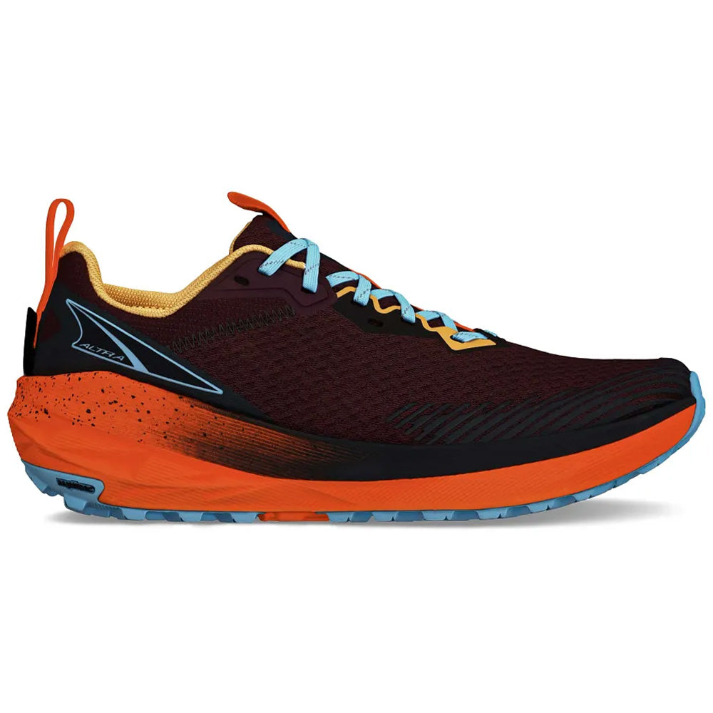 Side view on white background of Womens Altra Experience running shoe in Maroon, Medium (Regular) width