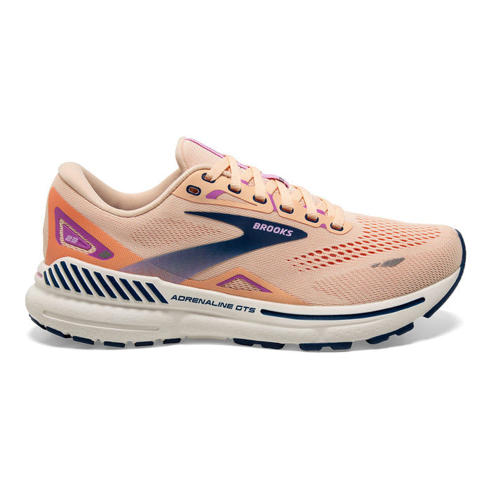 Women's Brooks Adrenaline GTS 23, Apricot/Estate Blue/Orchid, 11.5 B Medium