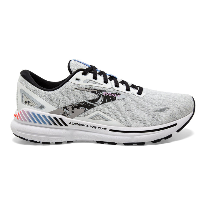 Women's Brooks Adrenaline GTS 23, White/Black/Orchid Bouquet, 10.5 B Medium