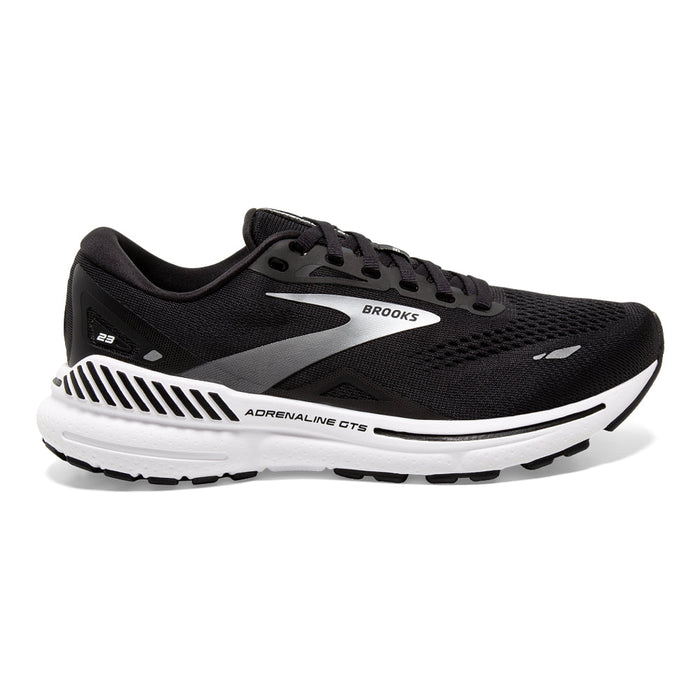 Women's Brooks Adrenaline GTS 23, Black/White/Silver, 11.5 B Medium