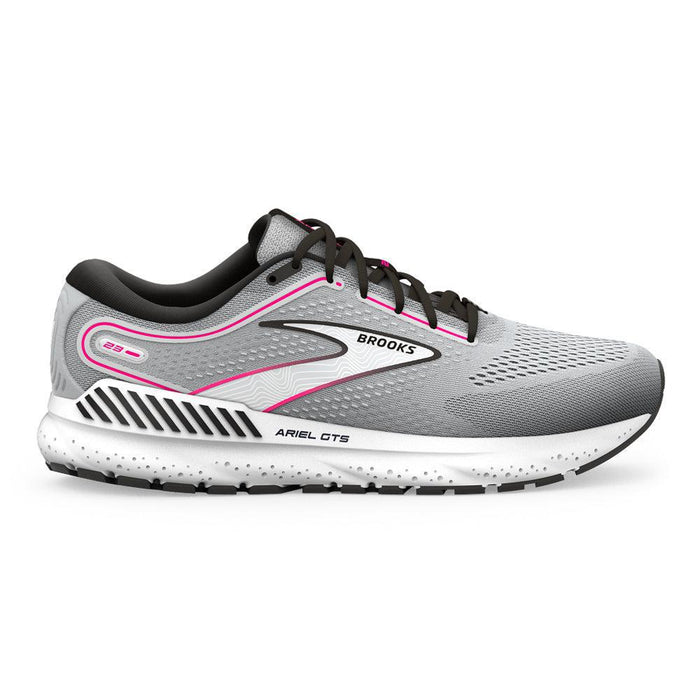 Women's Brooks Ariel GTS 23, Grey/Black/Pink, 7 2E Extra Wide