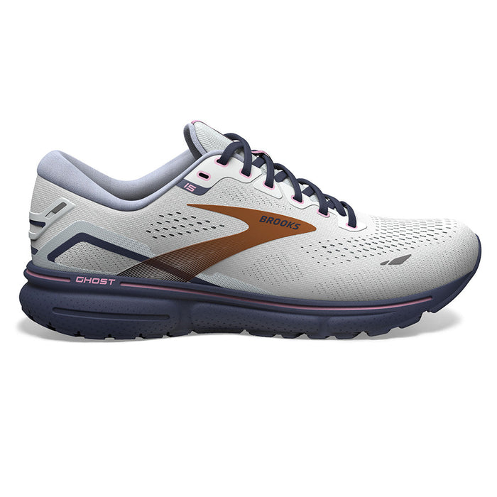 Women's Brooks Ghost 15, Spa Blue/Neo Pink/ Copper, 9 B Medium