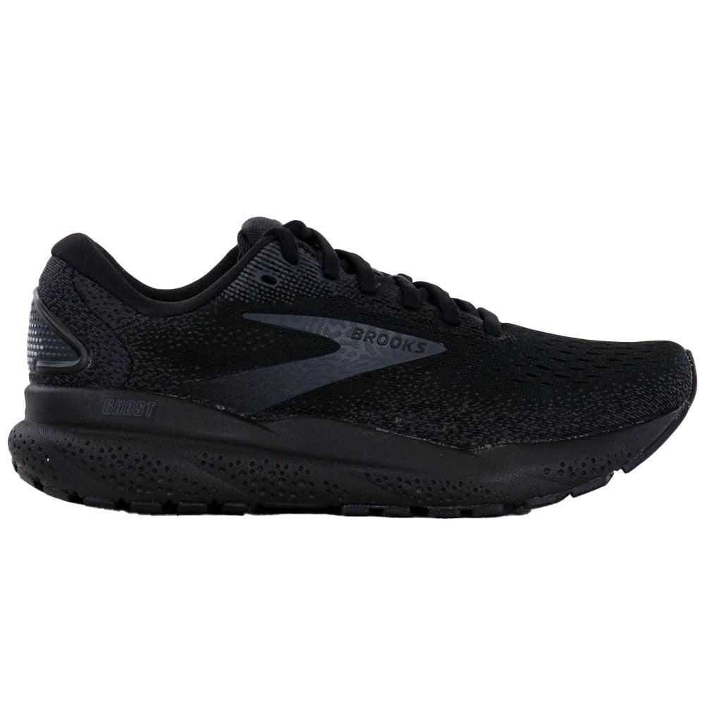 Women's Brooks Ghost 16, Black/Black/Ebony, 9 2E Extra Wide