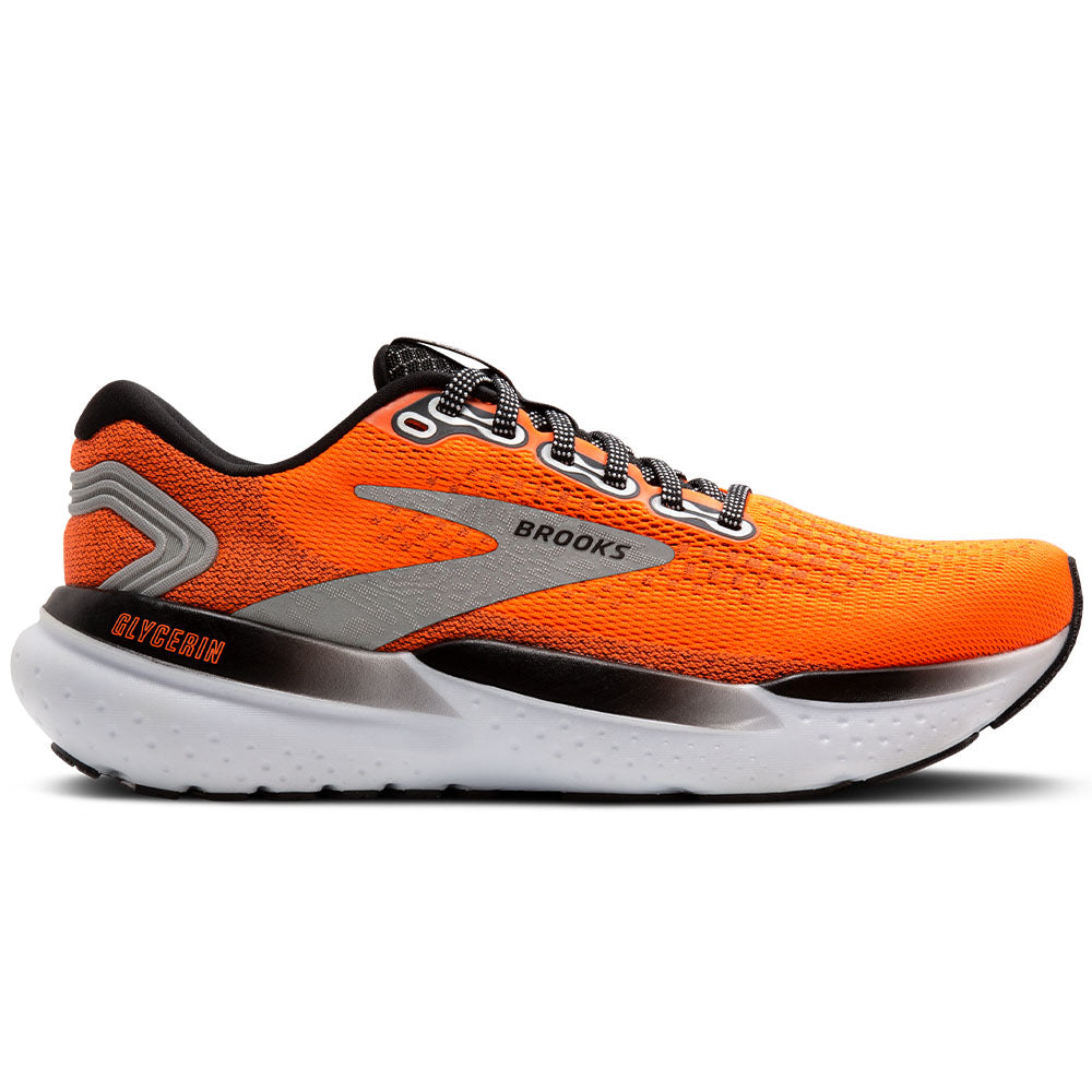 Women's Brooks Glycerin 21, Orange/Black/White, 7.5 B Medium