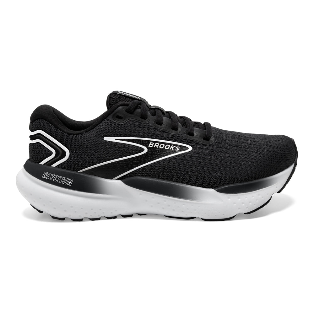 Women's Brooks Glycerin 21, Black/Grey/White, 10.5 D Wide