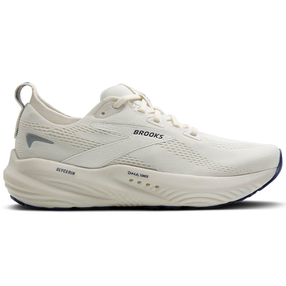 Side view on white background of Womens Brooks Glycerin running shoe in Bluewash/Blue Ribbon, Medium (Regular) width