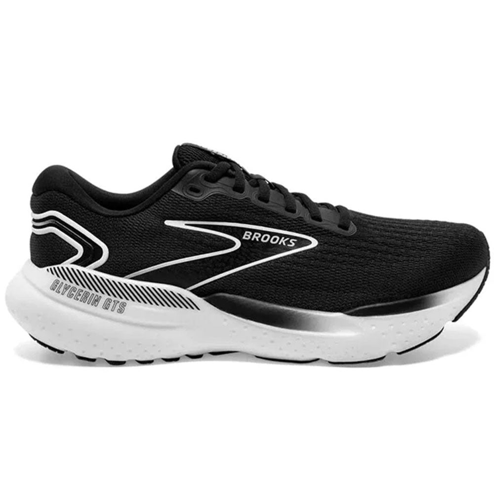Women's Brooks Glycerin GTS 21, Black/Grey/White, 11.5 B Medium