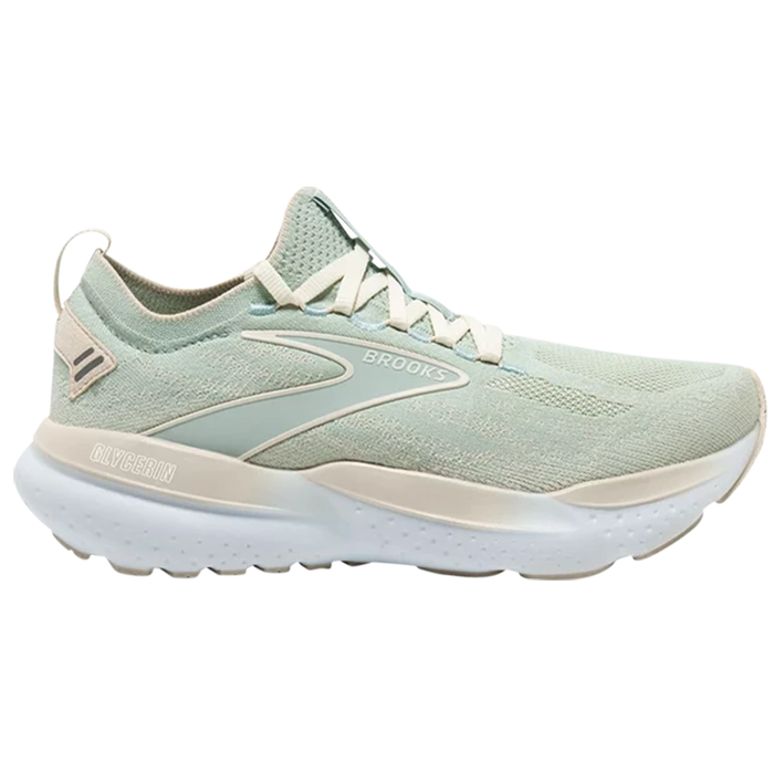 Women's Brooks Glycerin StealthFit 21, Surf/Marshmallow/Cream, 8.5 B Medium