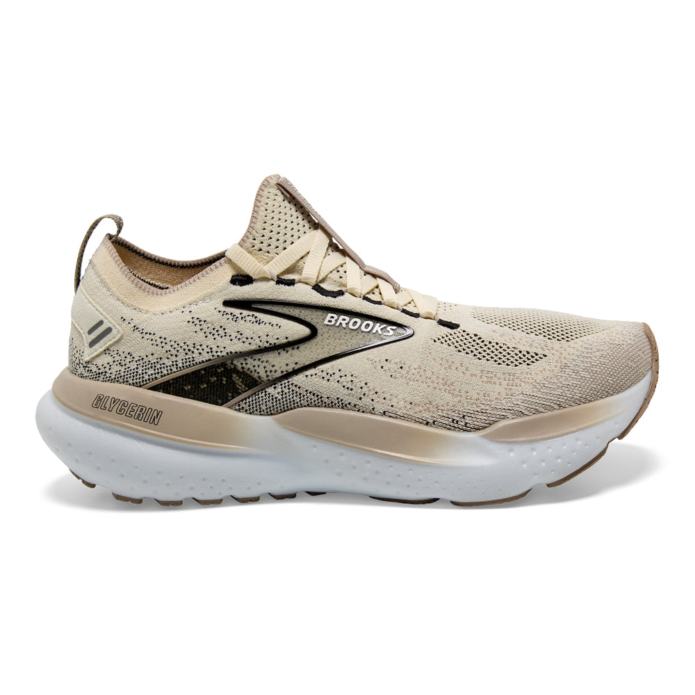 Women's Brooks Glycerin StealthFit 21, Coconut/Chateau Grey/Black, 5.5