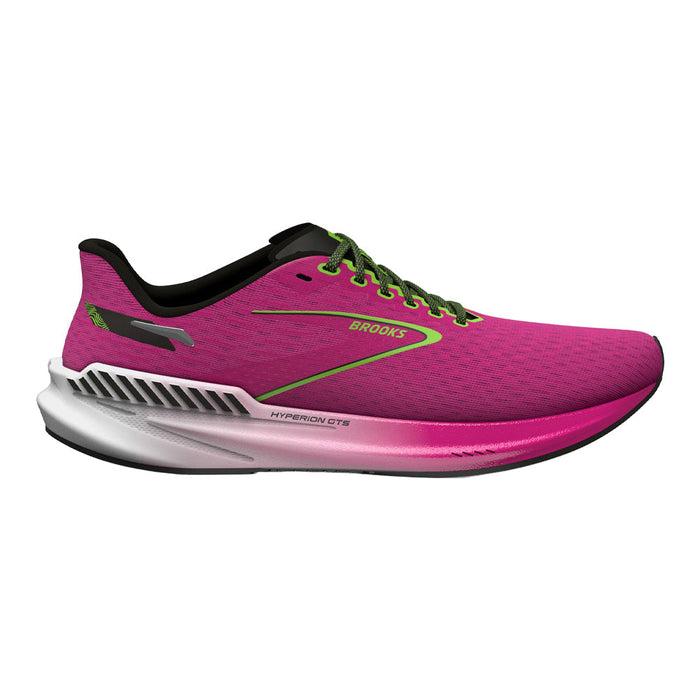 Women's Brooks Hyperion GTS, Pink Glo/Green/Black, 6.5 B Medium