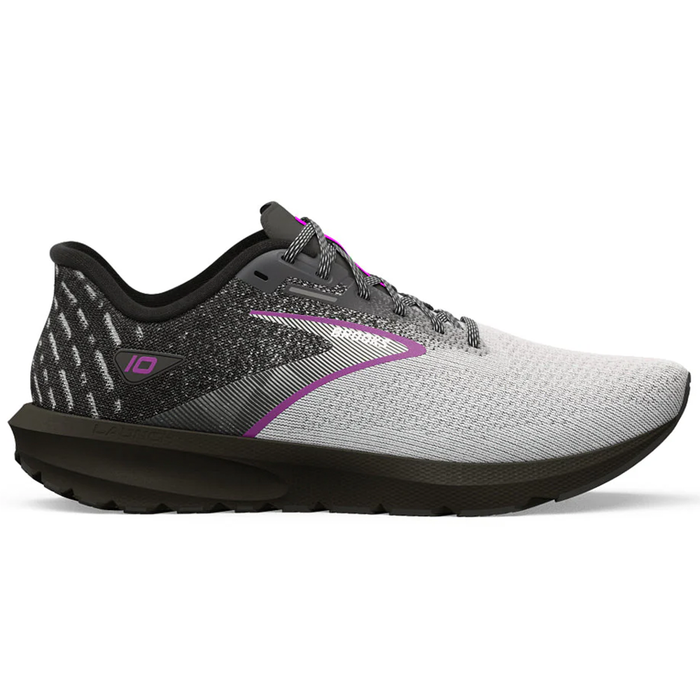 Women's Brooks Launch 10, Black/White/Violet, 6 B Medium