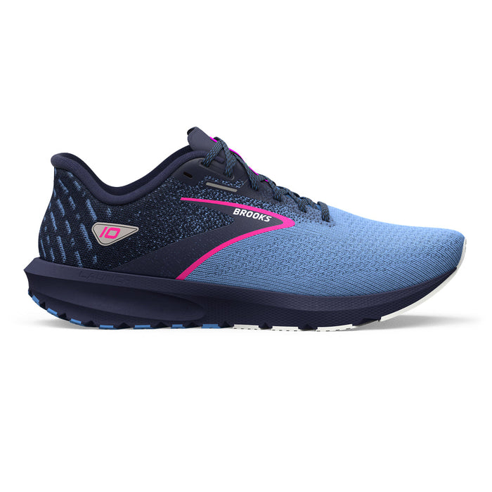 Women's Brooks Launch 10, Peacoat/Marina Blue/Pink Glo, 6.5 B Medium