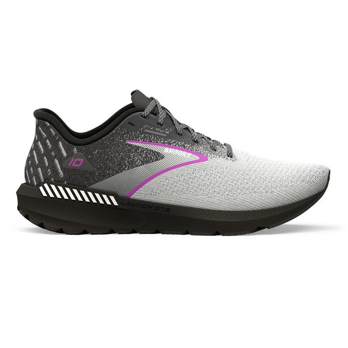 Women's Brooks Launch GTS 10, Black/White/Violet, 5.5 D Wide