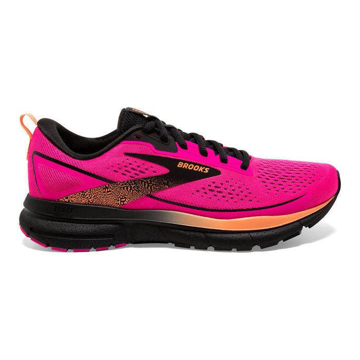 Women's Brooks Trace 3, Pink Glo/Black/Orange, 9.5 B Medium