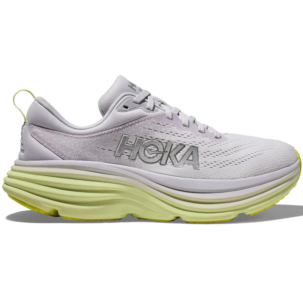 Women's Hoka Bondi 8, Nimbus Cloud/Luminary Green, 10.5 B Medium