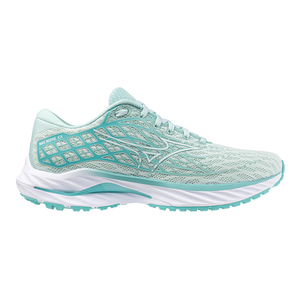 Women's Mizuno Wave Inspire 20, Eggshell Blue-White, 6 B Medium