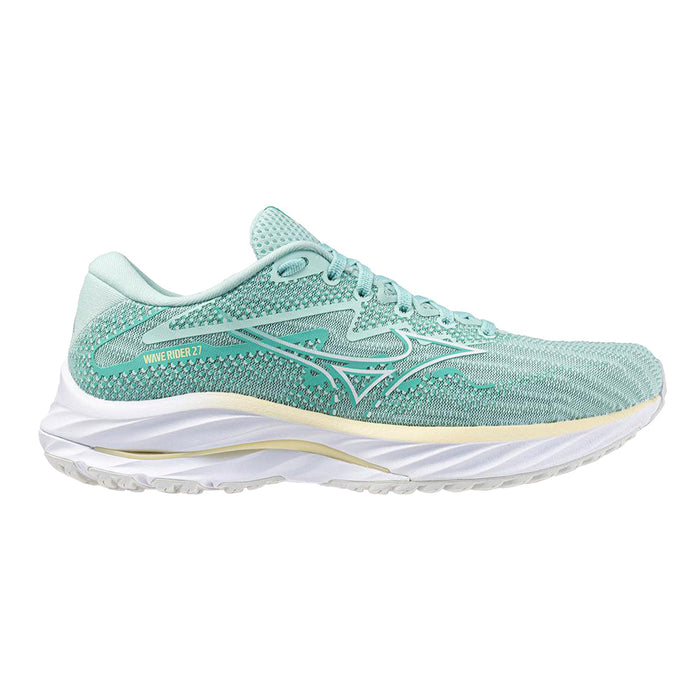 Women's Mizuno Wave Rider 27, Eggshell Blue-White, 8 B Medium