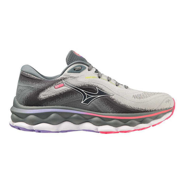 Women's Mizuno Wave Sky 7, Pearl Blue-White, 9 D Wide