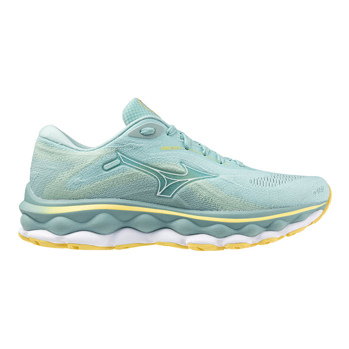 Women's Mizuno Wave Sky 7, Eggshell Blue-White, 7 B Medium