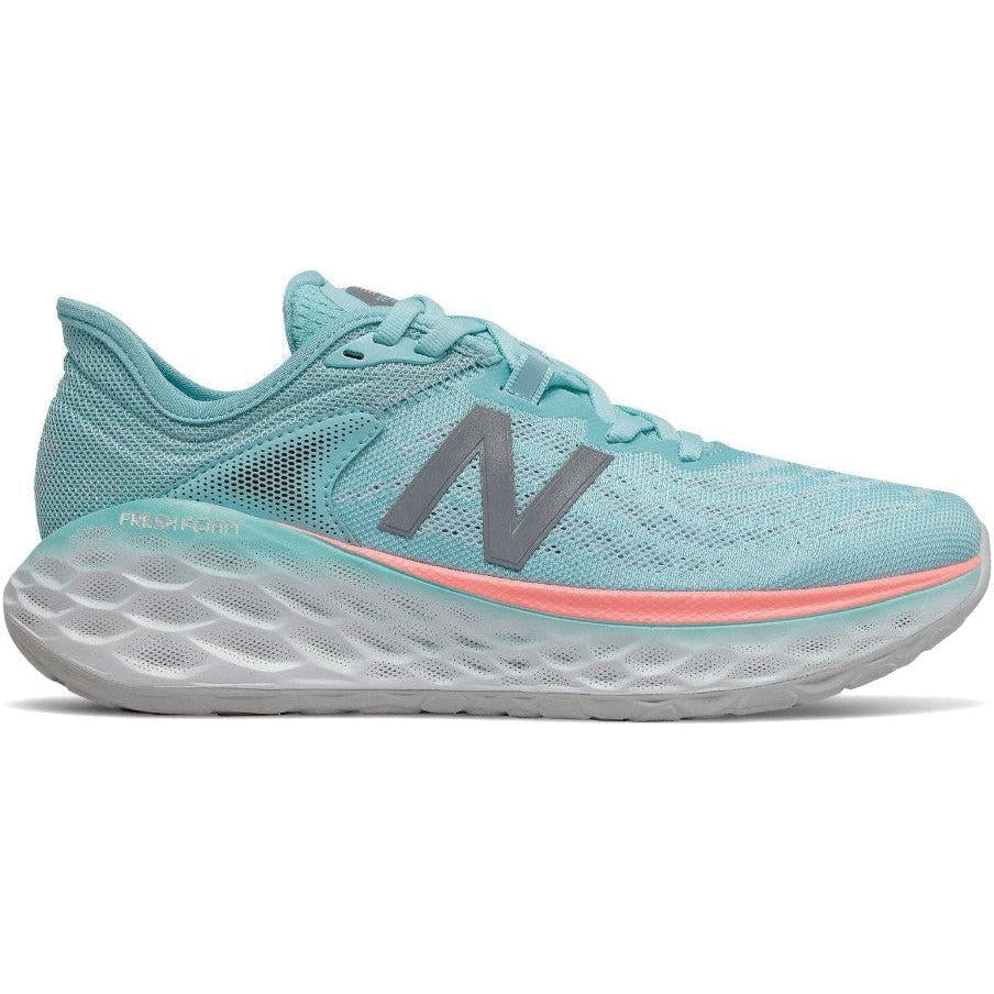 Women's New Balance Fresh Foam More v2, Sea Salt/Newport Blue, 10.5 B Medium