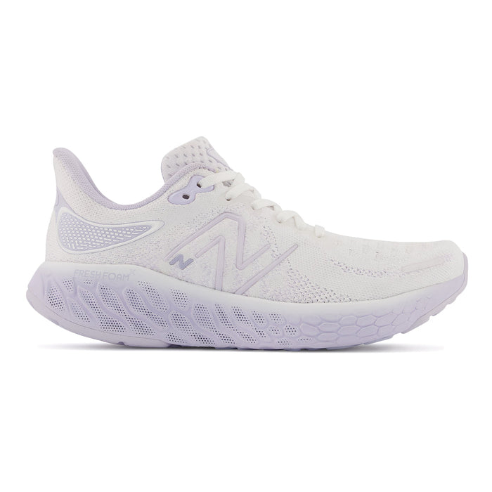 Women's New Balance Fresh Foam X 1080v12, White/Libra/Violet Haze, 6 B Medium