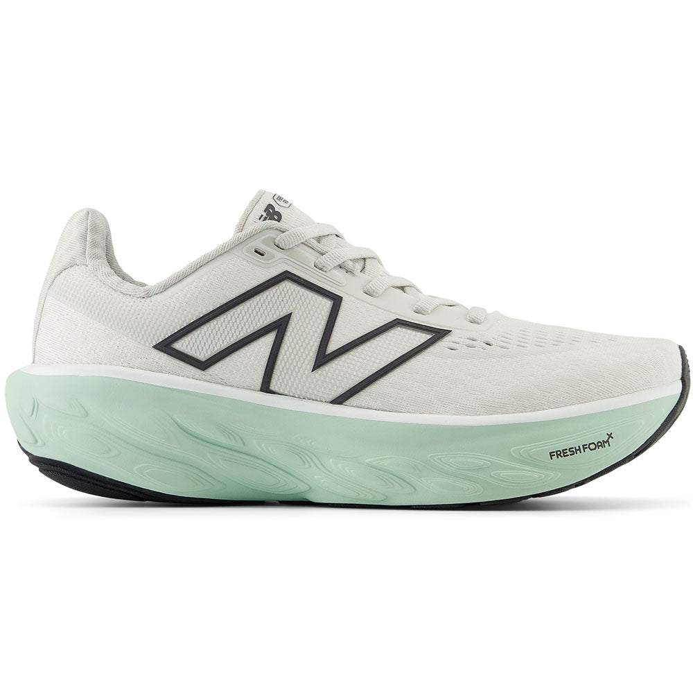 Side view on white background of Womens New Balance Fresh Foam X 1080 running shoe in Reflection/Clay Ash/Grey Matter, Medium (Regular) width