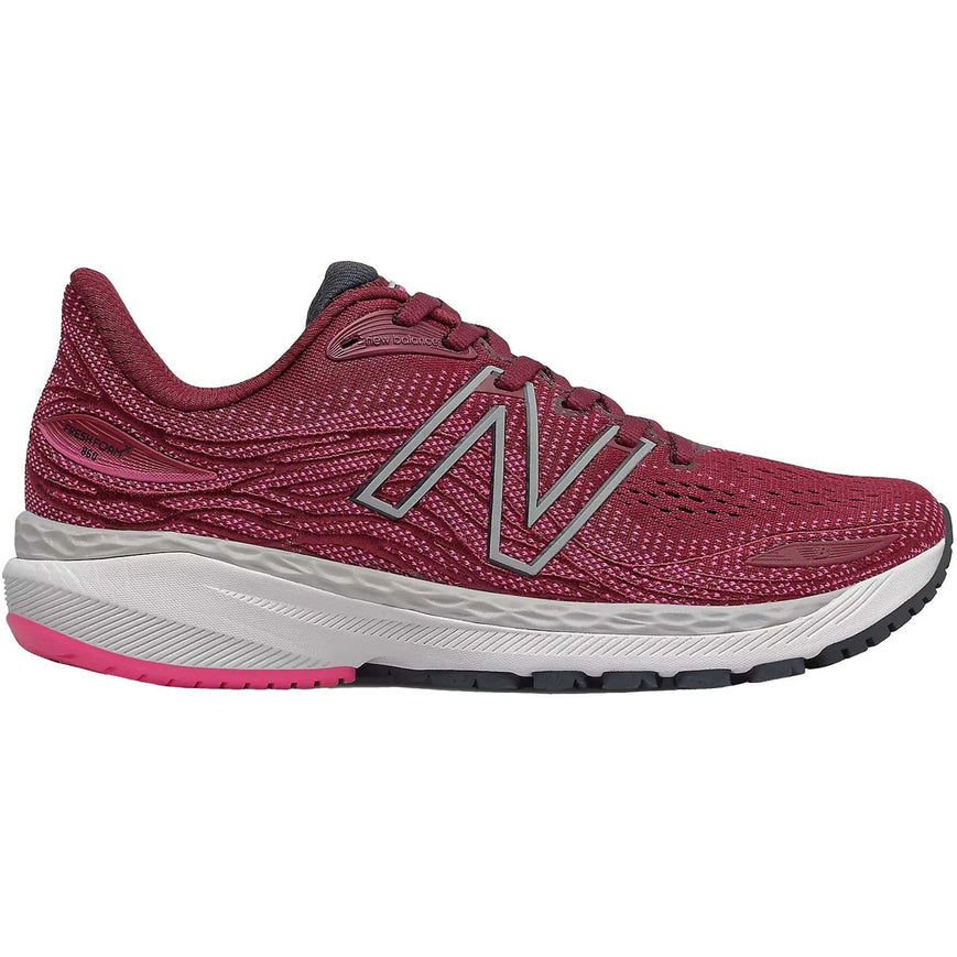 Women's New Balance Fresh Foam X 860v12, Garnet/Pink Glo, 11.5 D Wide