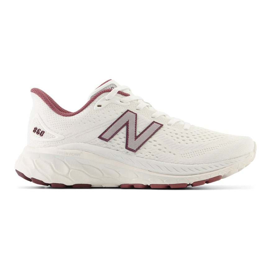 Men's New Balance Fresh Foam X 860v13, Sea Salt/Washed Burgundy, 12 D Medium