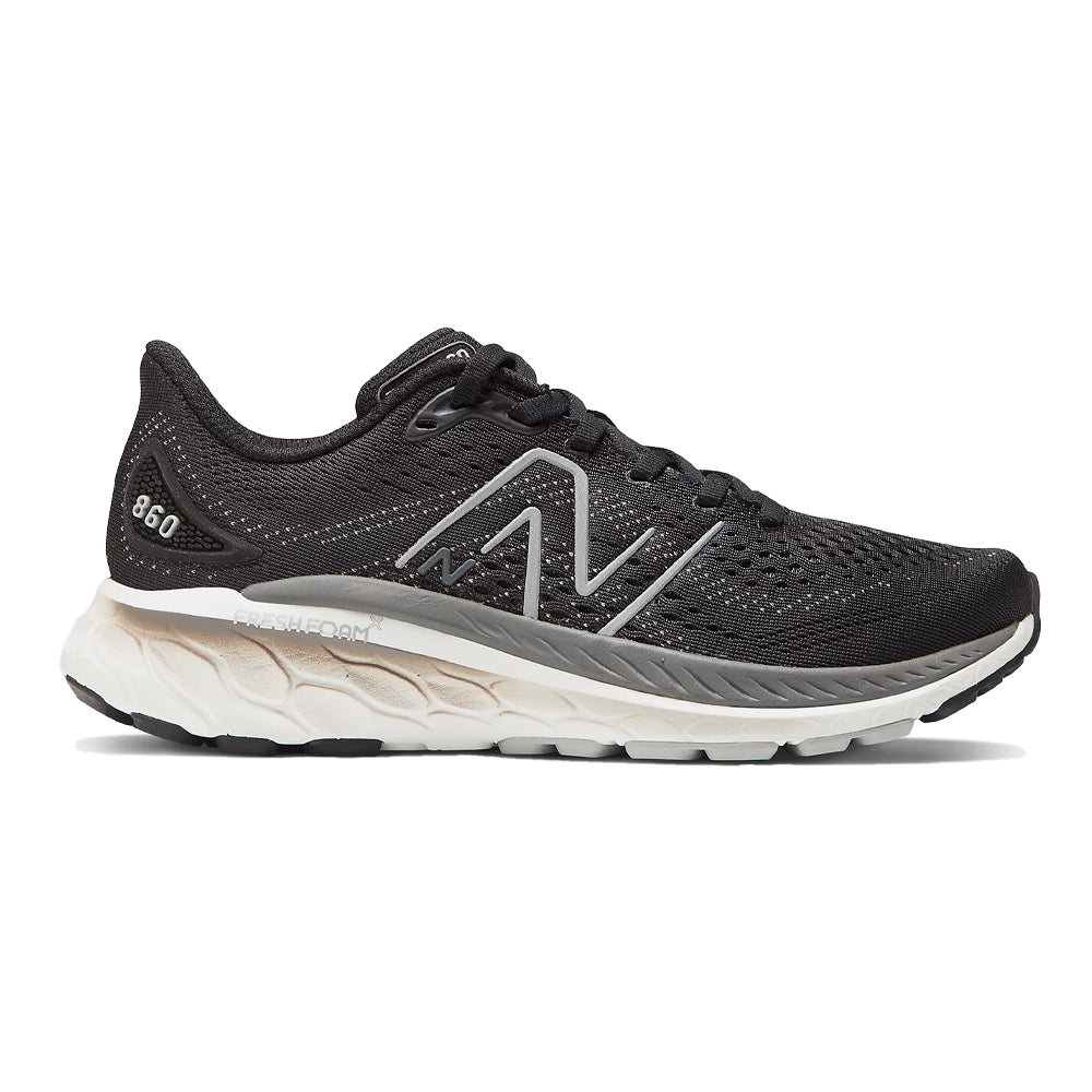 Women's New Balance Fresh Foam X 860v13, Black/Castlerock, 7.5 2A Narrow