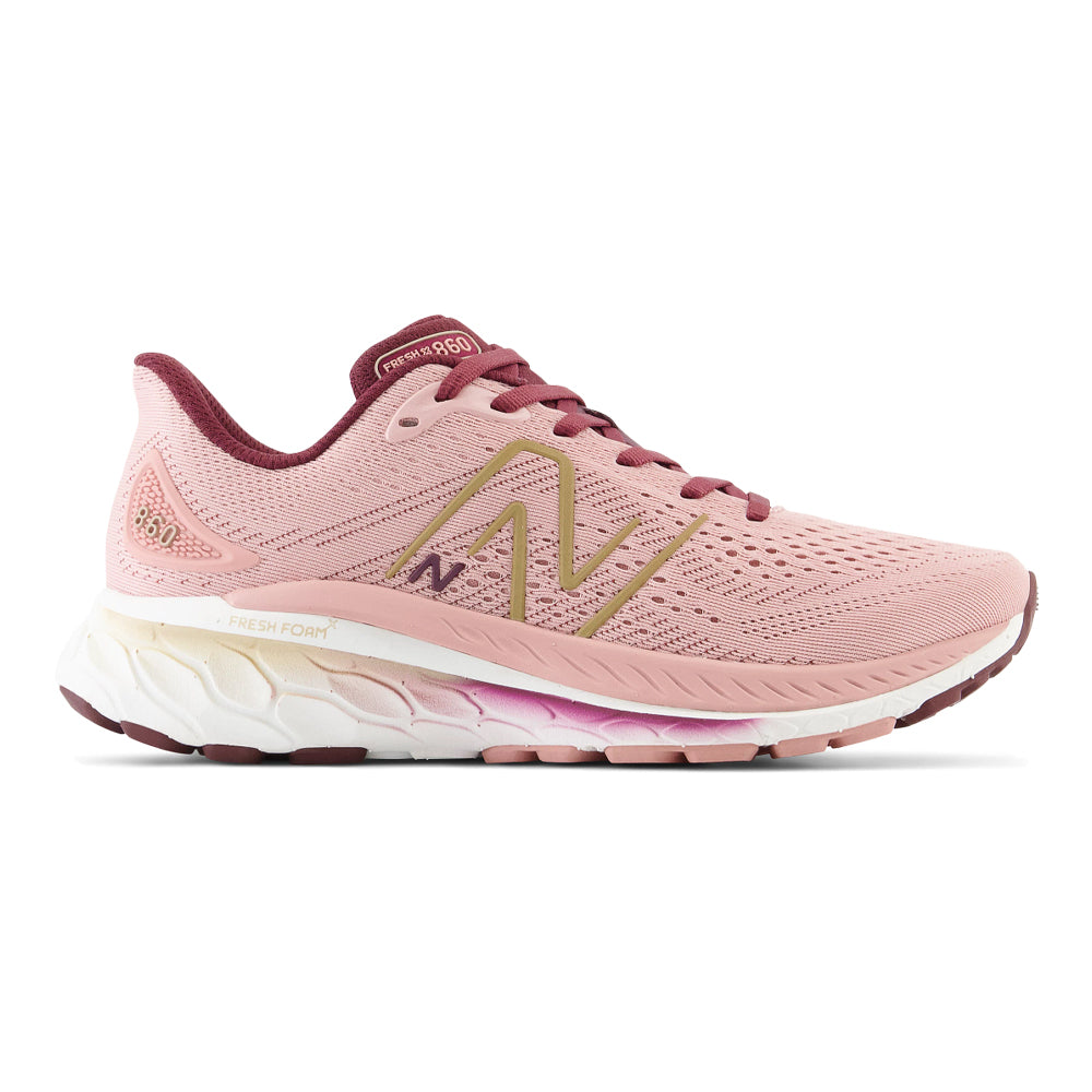 Women's New Balance Fresh Foam X 860v13, Pink Moon/NB Burgundy, 11.5 B Medium