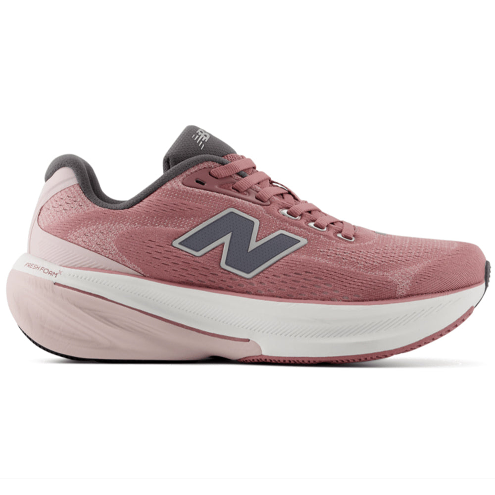 Side view on white background of Womens New Balance Fresh Foam 860 running shoe in Rosewood/Neptune Grey, Medium (Regular) width