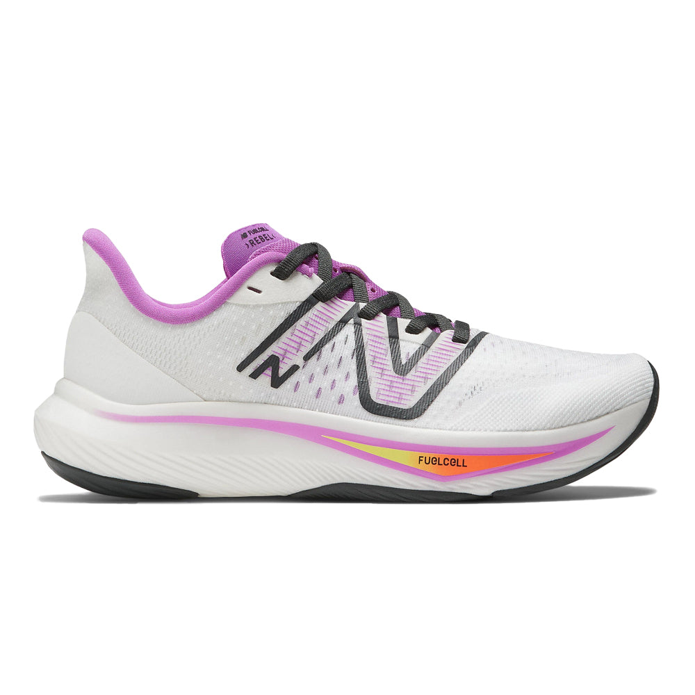 Women's New Balance FuelCell Rebel V3, White/Cosmic Rose, 10.5 B Medium