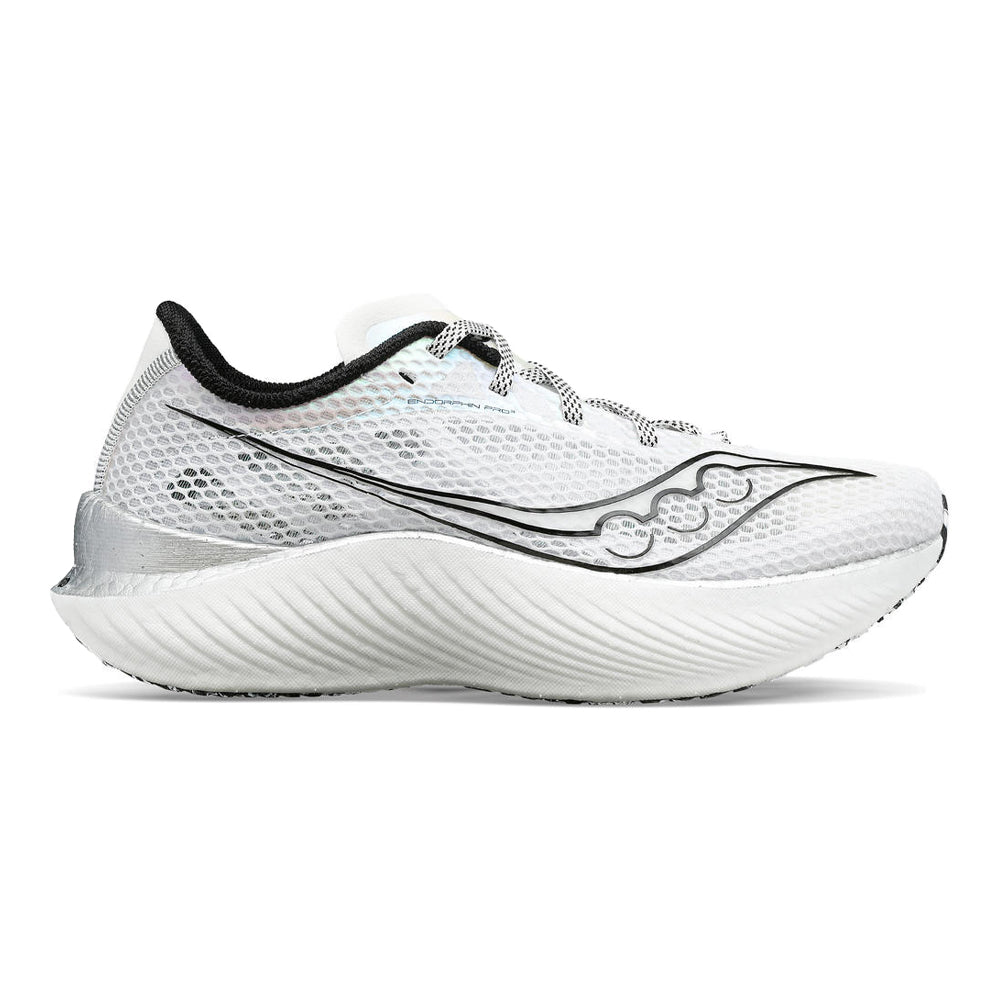 Women's Saucony Endorphin Pro 3, White/Black, 10.5 B Medium