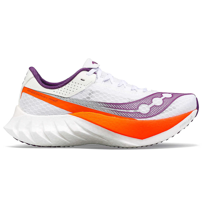 Women's Saucony Endorphin Pro 4, White/Violet, 9 B Medium