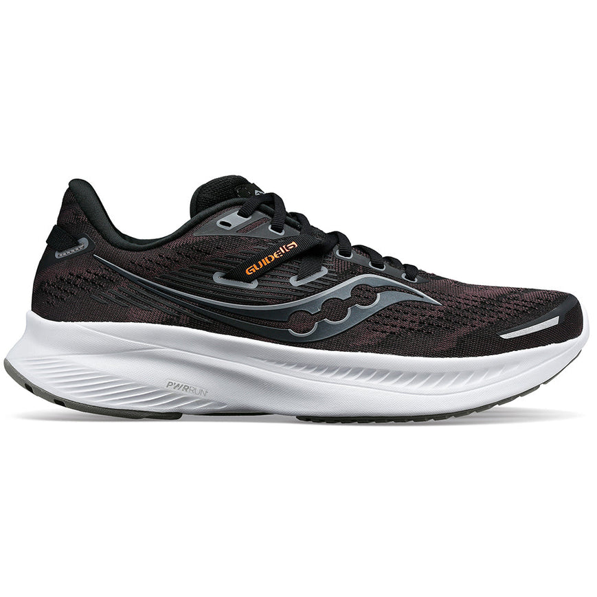 Women's Saucony Guide 16, Black/White, 8.5 D Wide
