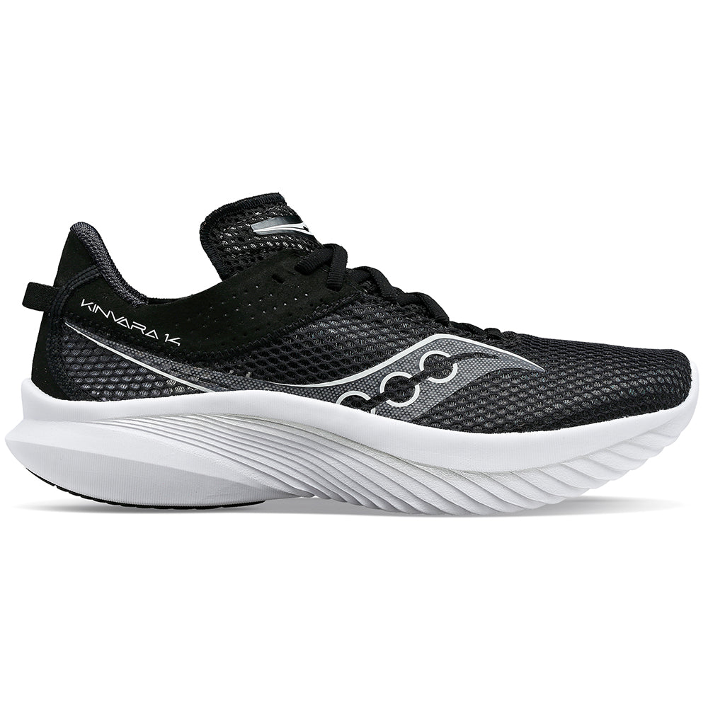Women's Saucony Kinvara 14, Black/White, 9.5 D Wide