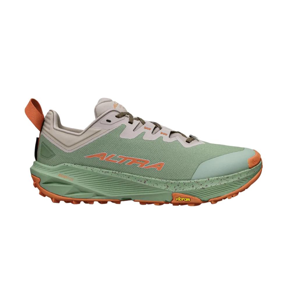 Side view on white background of Mens Altra Experience Wild 3+ running shoe in Taupe, Medium (Regular) width