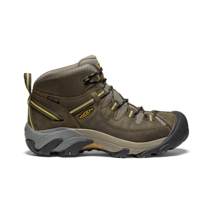 Men's Keen Targhee III Mid Waterproof, Black Olive/Yellow, 12 D Medium