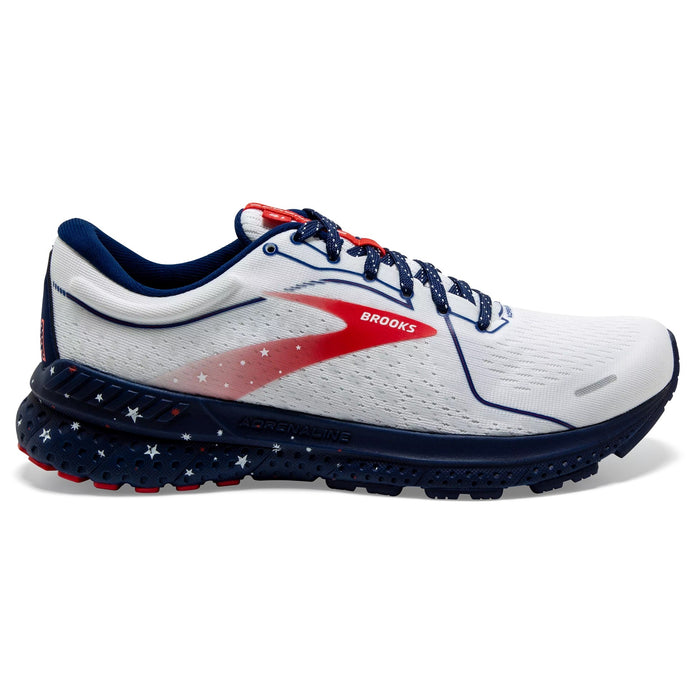 Women's Brooks Adrenaline GTS 21, White/Blue/Red, 7.5 B Medium